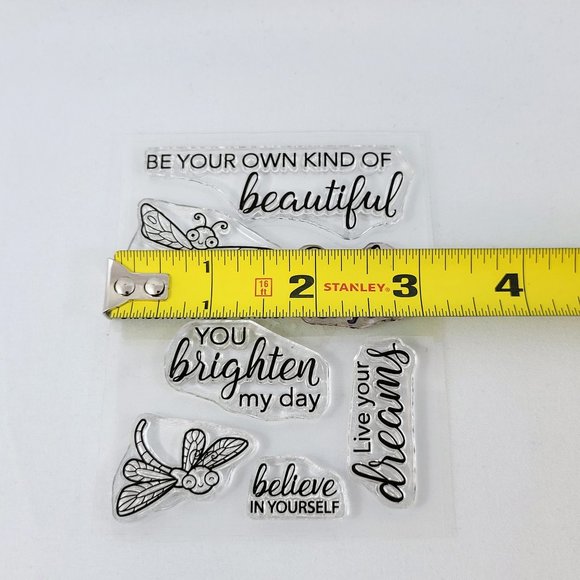 Dragonfly Smiles & Sentiment Stamps Clear Stamps Your Next Stamp Paper Crafts - Picture 11 of 11